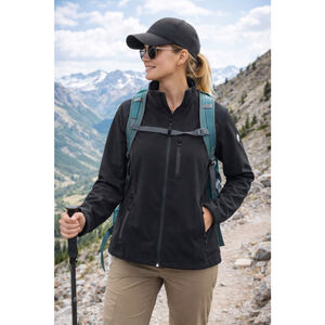 Black Diamond Black Full Zip Softshell Jacket Fleece Lined Outdoor Women Size XL